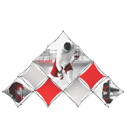 xclaim 14ft 10 quad pyramid fabric popup display kit 03 front uai